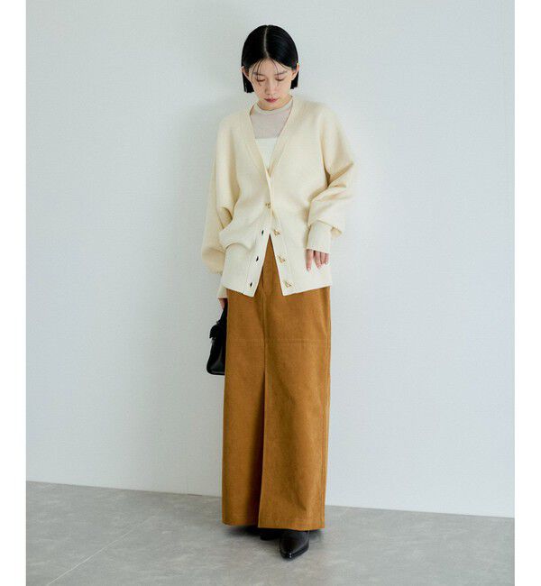 ADAM ET ROPE'「トライアングルボタンミドルカーディガン」|カーディガン|