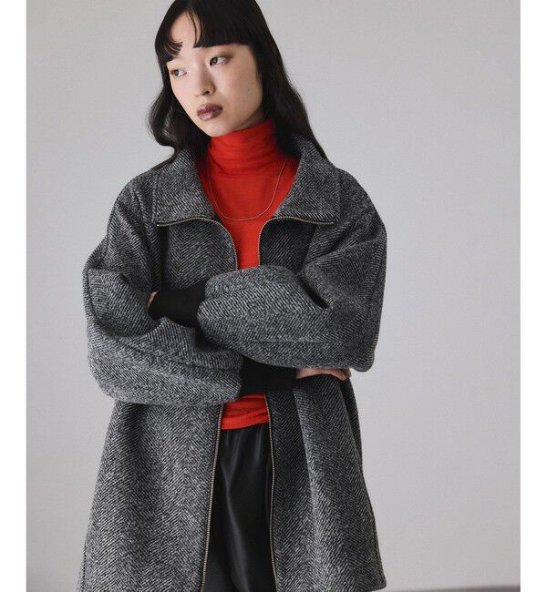 ADAM ET ROPE'「ヘリンボンツイードボンディングコーディガン」|その他|