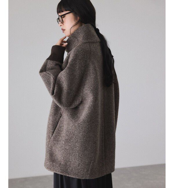 ADAM ET ROPE'「ヘリンボンツイードボンディングコーディガン」|その他|