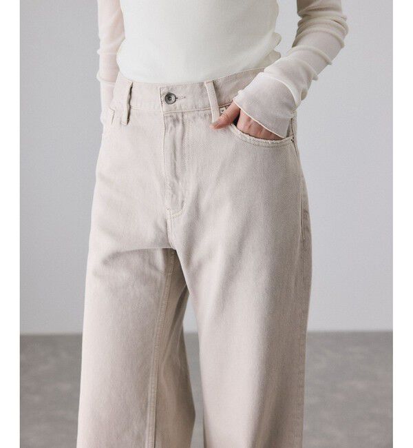 ADAM ET ROPE'「【サステナブル】デニム＆カツラギセミフレアパンツ」|デニム|
