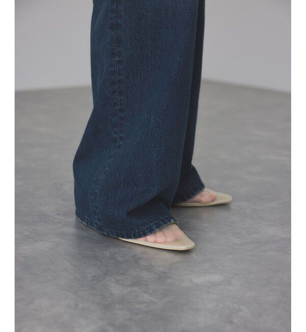 ADAM ET ROPE'「【サステナブル】デニム＆カツラギセミフレアパンツ」|デニム|