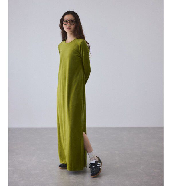 ADAM ET ROPE'「ベロア BOTANICAL DYED DRESS」|ワンピース|