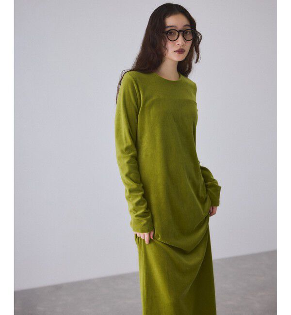 ADAM ET ROPE'「ベロア BOTANICAL DYED DRESS」|ワンピース|