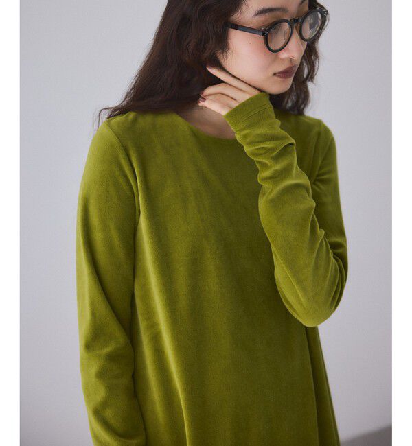 ADAM ET ROPE'「ベロア BOTANICAL DYED DRESS」|ワンピース|