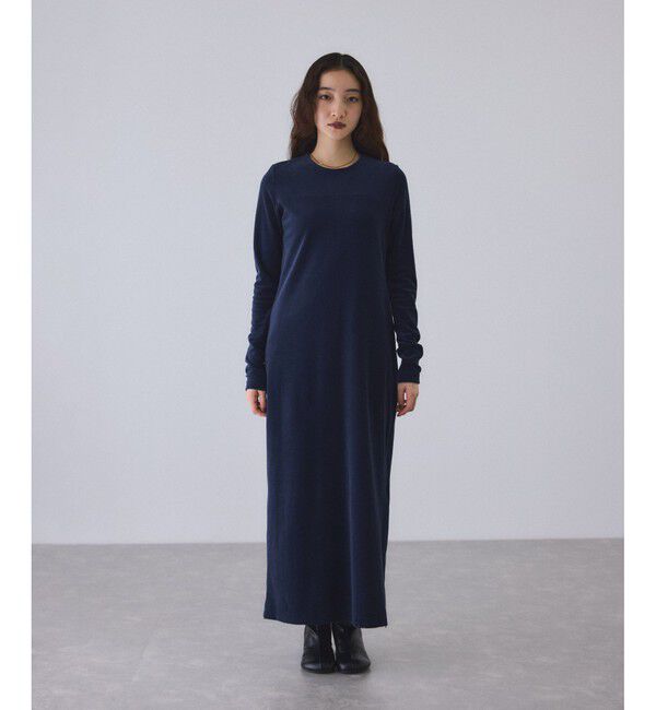 ADAM ET ROPE'「ベロア BOTANICAL DYED DRESS」|ワンピース|