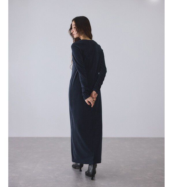 ADAM ET ROPE'「ベロア BOTANICAL DYED DRESS」|ワンピース|