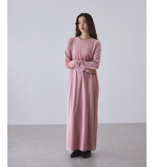 ADAM ET ROPE'「ベロア BOTANICAL DYED DRESS」|ワンピース|