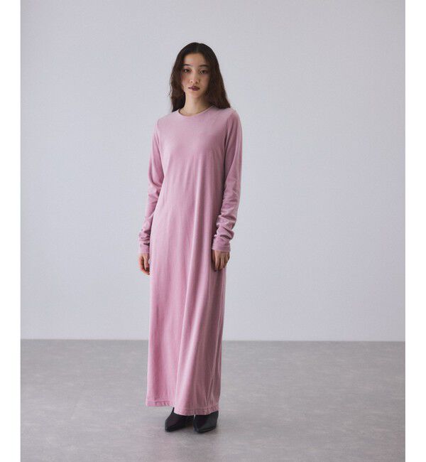 ADAM ET ROPE'「ベロア BOTANICAL DYED DRESS」|ワンピース|