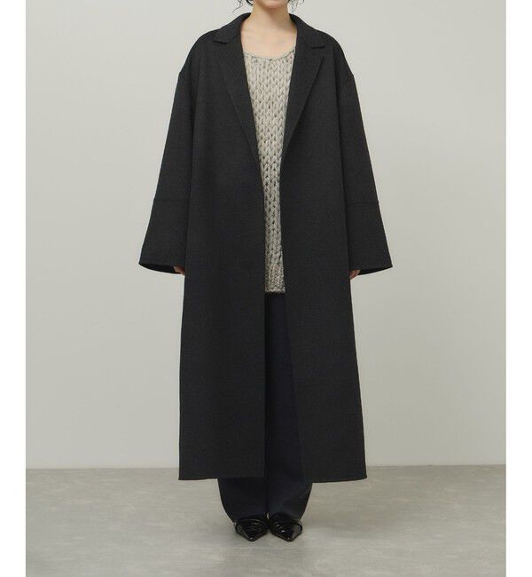 ADAM ET ROPE'「【EMOELLE】Colombo カシミヤブレンドリバーコート」|その他|チャコール(06)