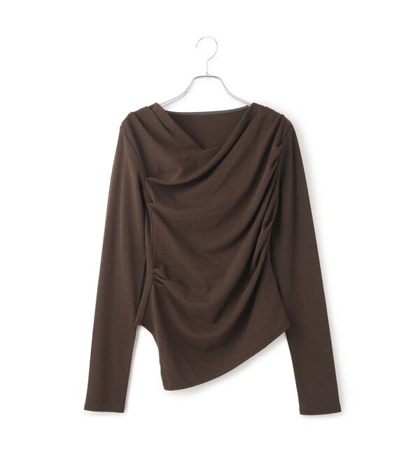 ADAM ET ROPE'「【WEB限定】アシンメトリードレープトップス」|Tシャツ・カットソー|