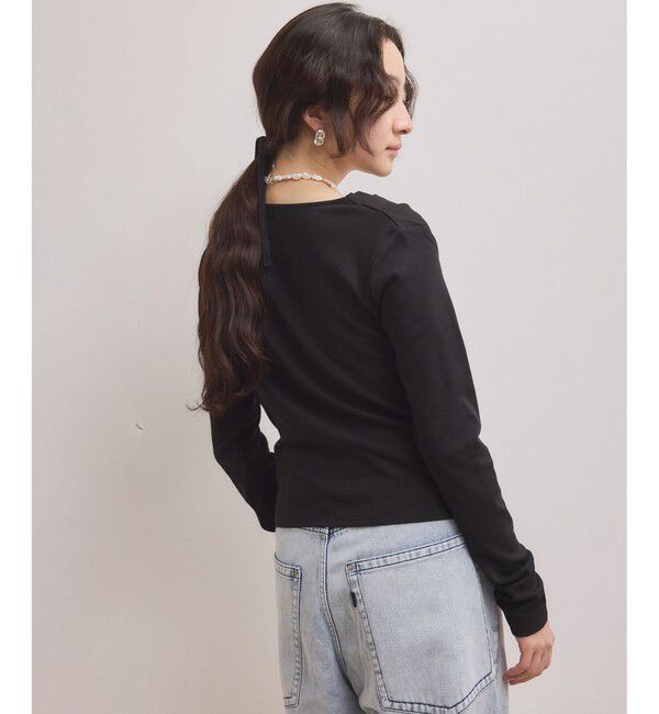 ADAM ET ROPE'「【WEB限定】アシンメトリードレープトップス」|Tシャツ・カットソー|