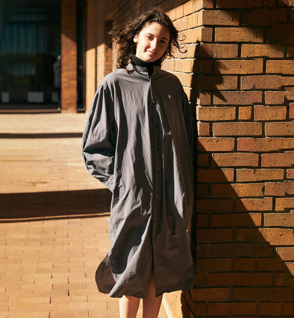 GYMPHLEX「Gymphlex | タイプライター バンドカラーワンピース WOMEN」|ワンピース|CHARCOAL