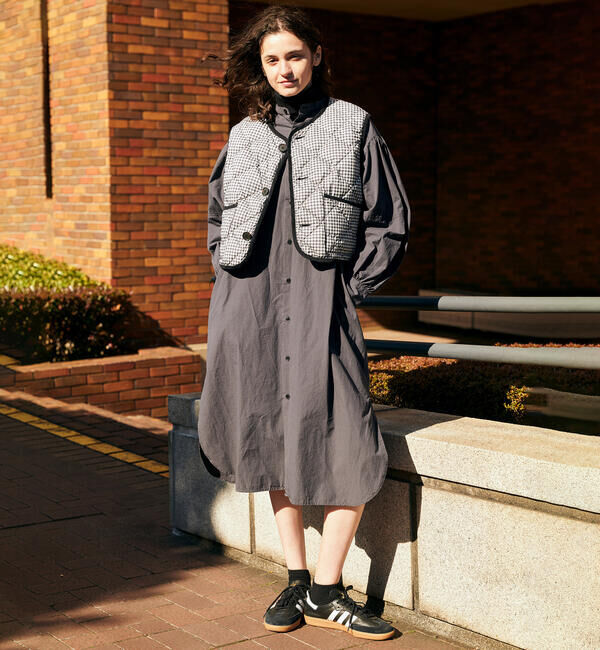 GYMPHLEX「Gymphlex | タイプライター バンドカラーワンピース WOMEN」|ワンピース|