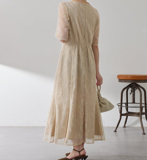  「【オケージョン】ラメフラワーコードレースワンピース」|ワンピース|