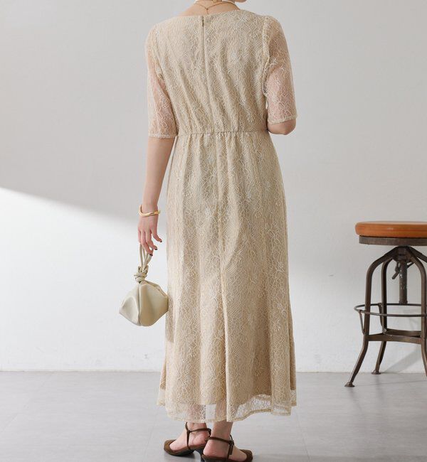  「【オケージョン】ラメフラワーコードレースワンピース」|ワンピース|