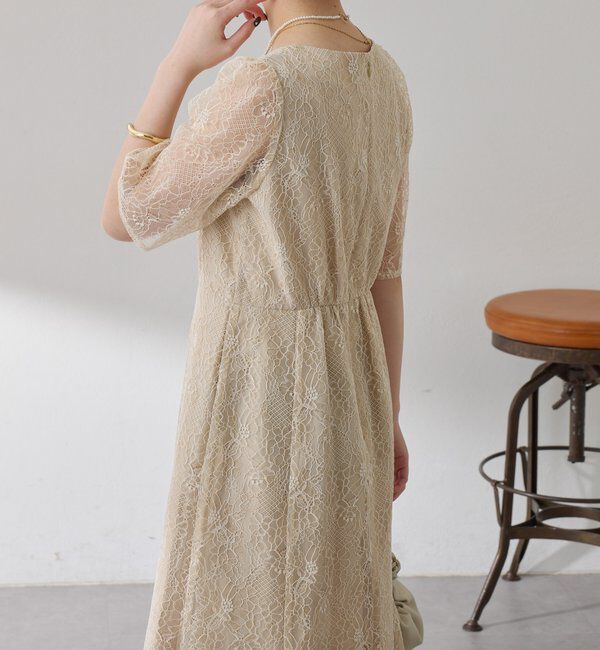  「【オケージョン】ラメフラワーコードレースワンピース」|ワンピース|