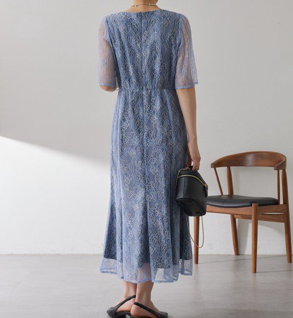  「【オケージョン】ラメフラワーコードレースワンピース」|ワンピース|