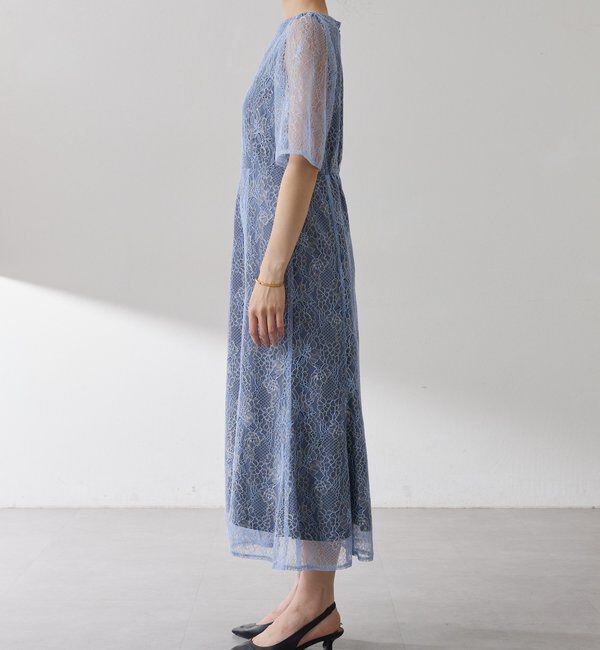  「【オケージョン】ラメフラワーコードレースワンピース」|ワンピース|