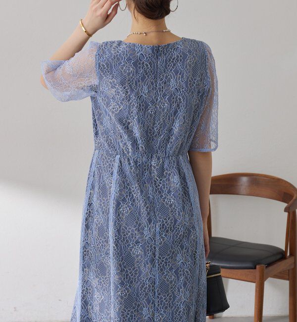  「【オケージョン】ラメフラワーコードレースワンピース」|ワンピース|
