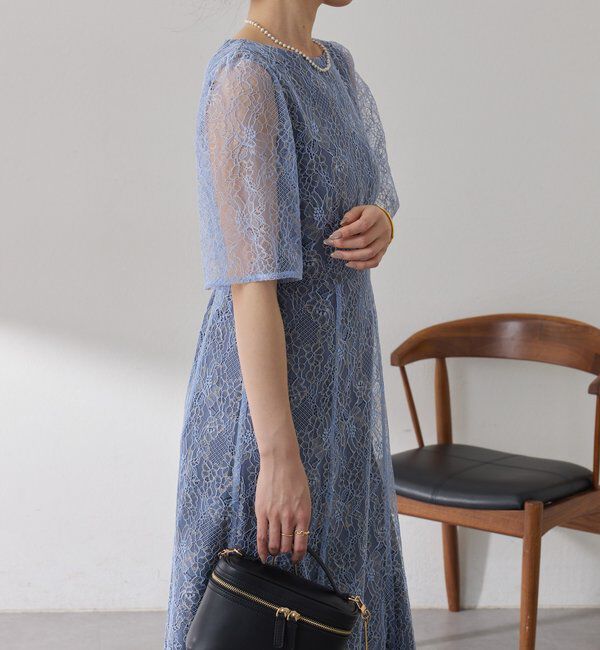  「【オケージョン】ラメフラワーコードレースワンピース」|ワンピース|