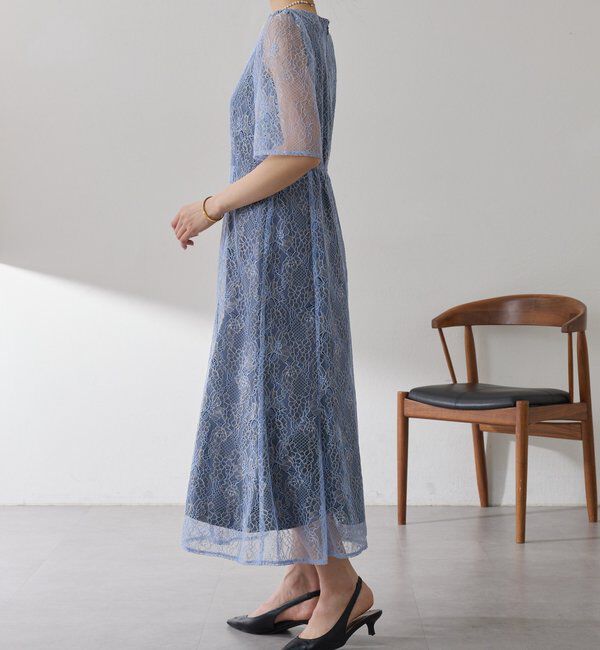  「【オケージョン】ラメフラワーコードレースワンピース」|ワンピース|