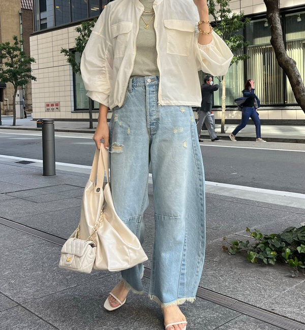  「【ベストセラーアイテム】ダメージカーブデニム」|デニム|