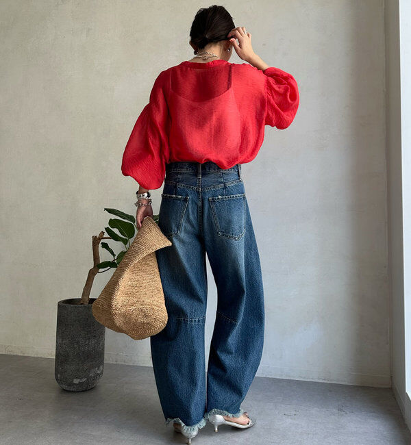  「【ベストセラーアイテム】ダメージカーブデニム」|デニム|