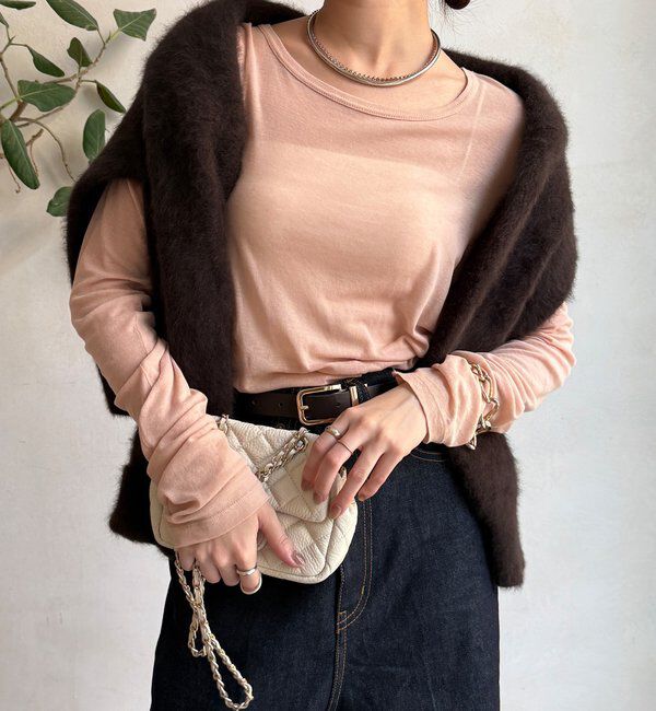  「【新色追加】コットンシアーTEE」|Tシャツ・カットソー|ベビーピンク