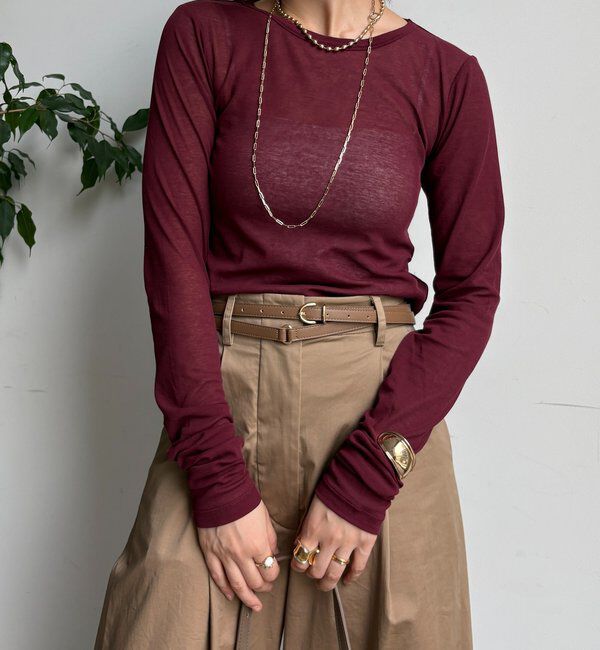  「【新色追加】コットンシアーTEE」|Tシャツ・カットソー|ボルドー