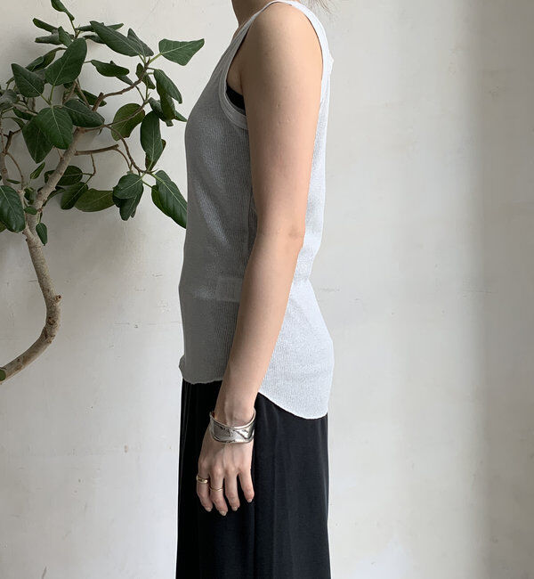  「ラメリブチュールタンク」|Tシャツ・カットソー|