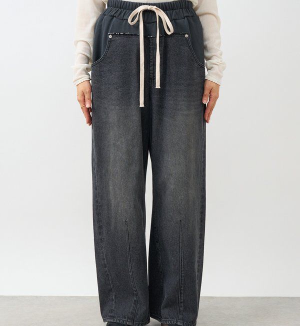  「【キャッチーなデザイン】スウェットドッキングデニム」|デニム|