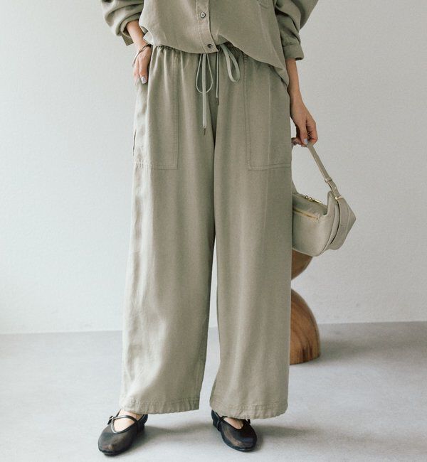  「【セットアップ可/こなれ感抜群】ガーメントダイ2wayワイドパンツ」|チノ|