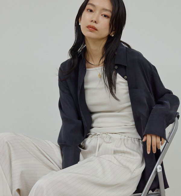  「【洗練ブラウス】【2way】キュプラブラウス」|シャツ・ブラウス|