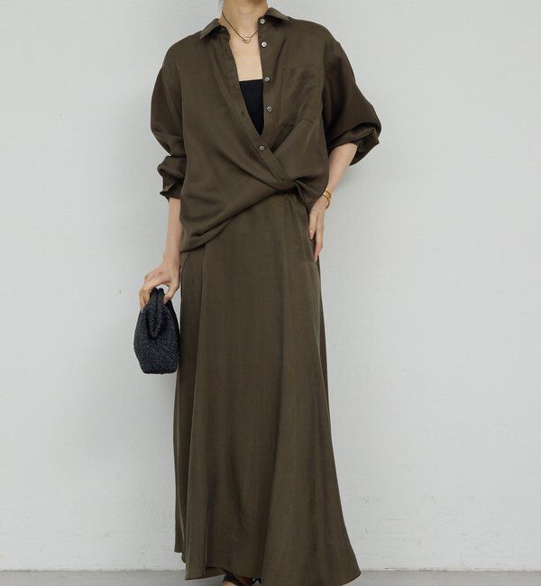  「【洗練ブラウス】【2way】キュプラブラウス」|シャツ・ブラウス|