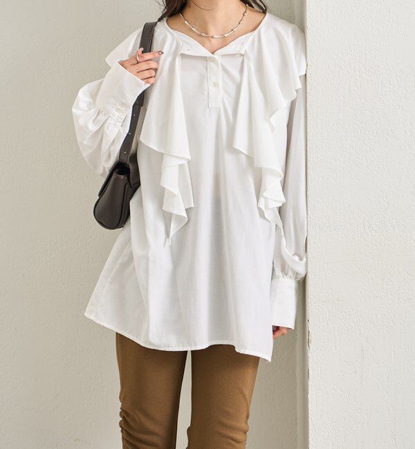  「ラッフルカラーブラウス」|シャツ・ブラウス|