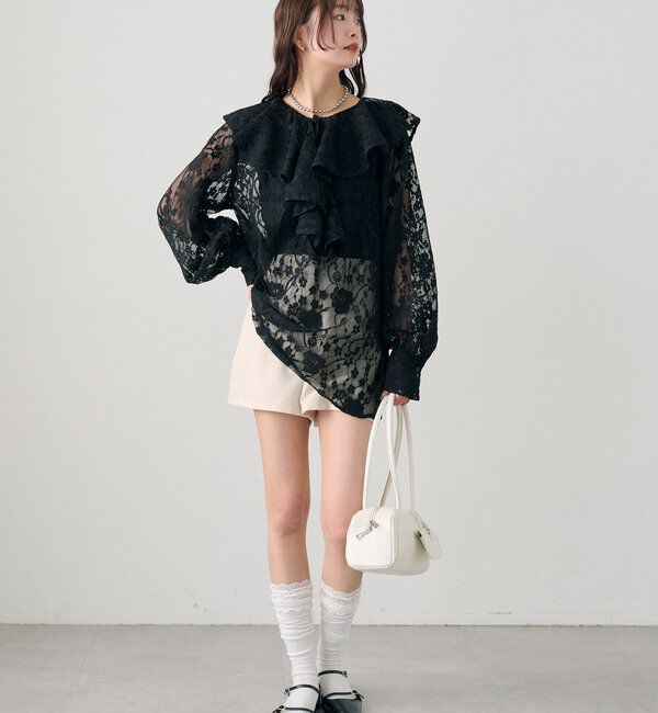  「ラッフルカラーブラウス」|シャツ・ブラウス|