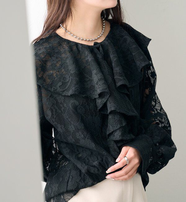  「ラッフルカラーブラウス」|シャツ・ブラウス|