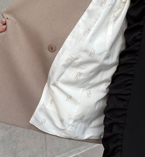  「【再販・サイズ展開あり・WEB限定カラー/グレージュ】Wテーラージャケット」|テーラードジャケット|