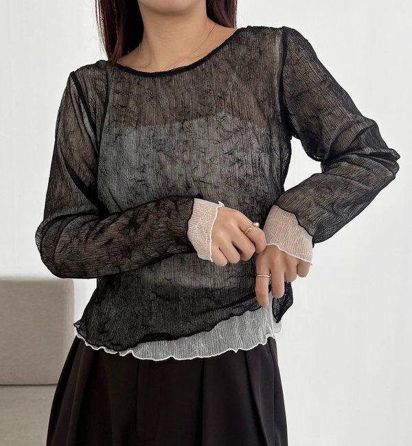  「【リバーシブル/前後2WAY】ワッシャーリバプルオーバー」|Tシャツ・カットソー|ブラック