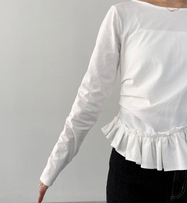  「【前後2WAY】アシメフリルロンT」|Tシャツ・カットソー|