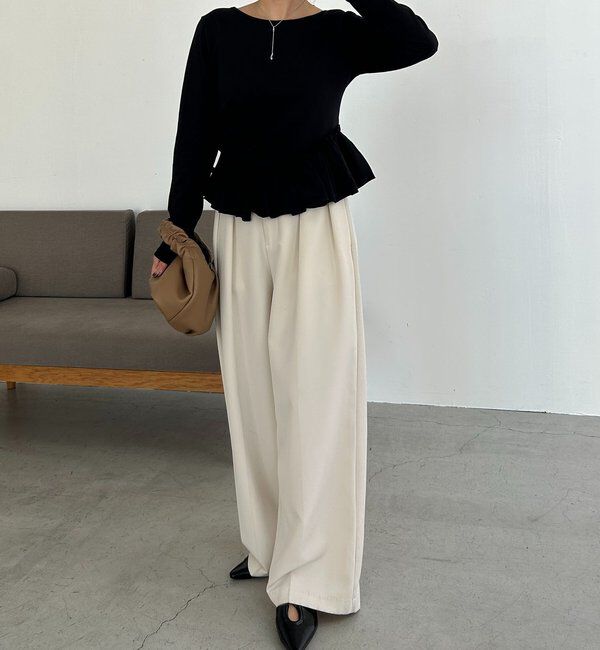  「【前後2WAY】アシメフリルロンT」|Tシャツ・カットソー|