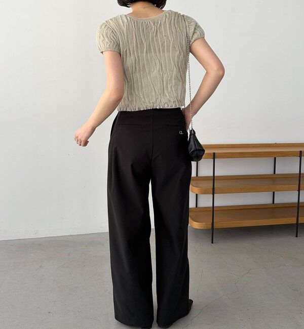  「シャーリング半袖カーディガン」|カーディガン|