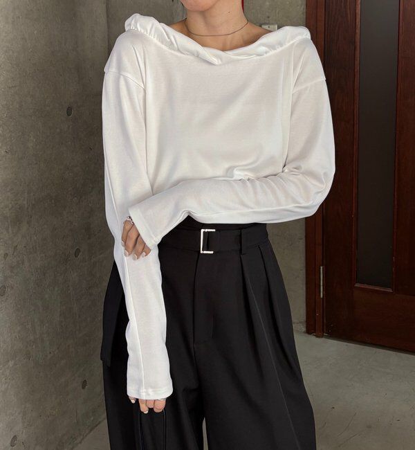  「バルーンネックロンT」|Tシャツ・カットソー|ホワイト