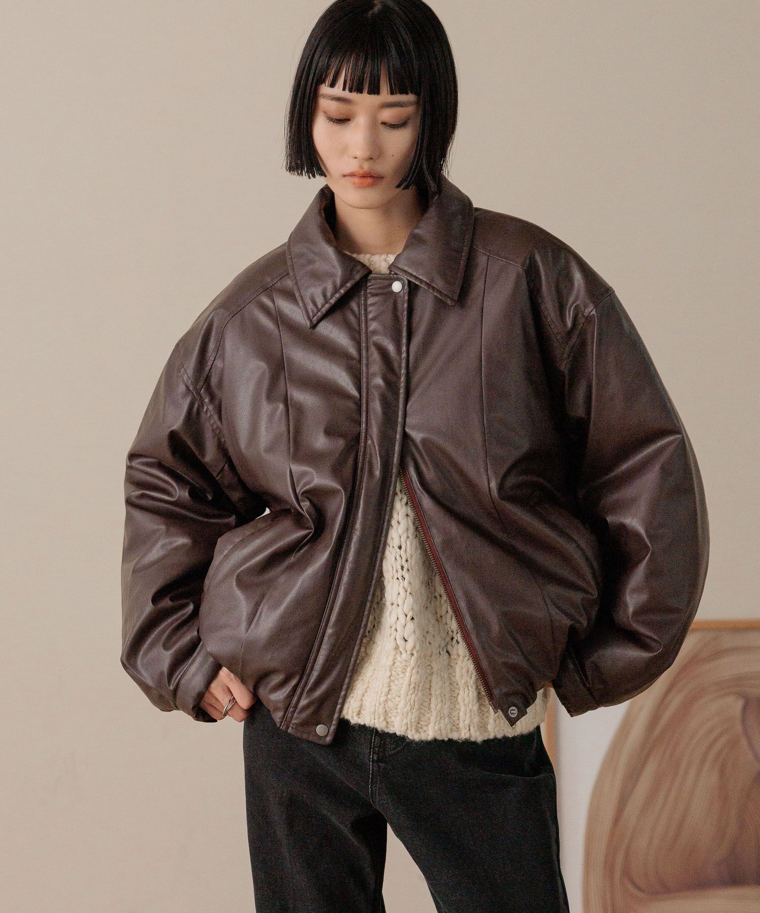 LOWRYS FARM「ナカワタレザーブルゾン」|その他|RED8