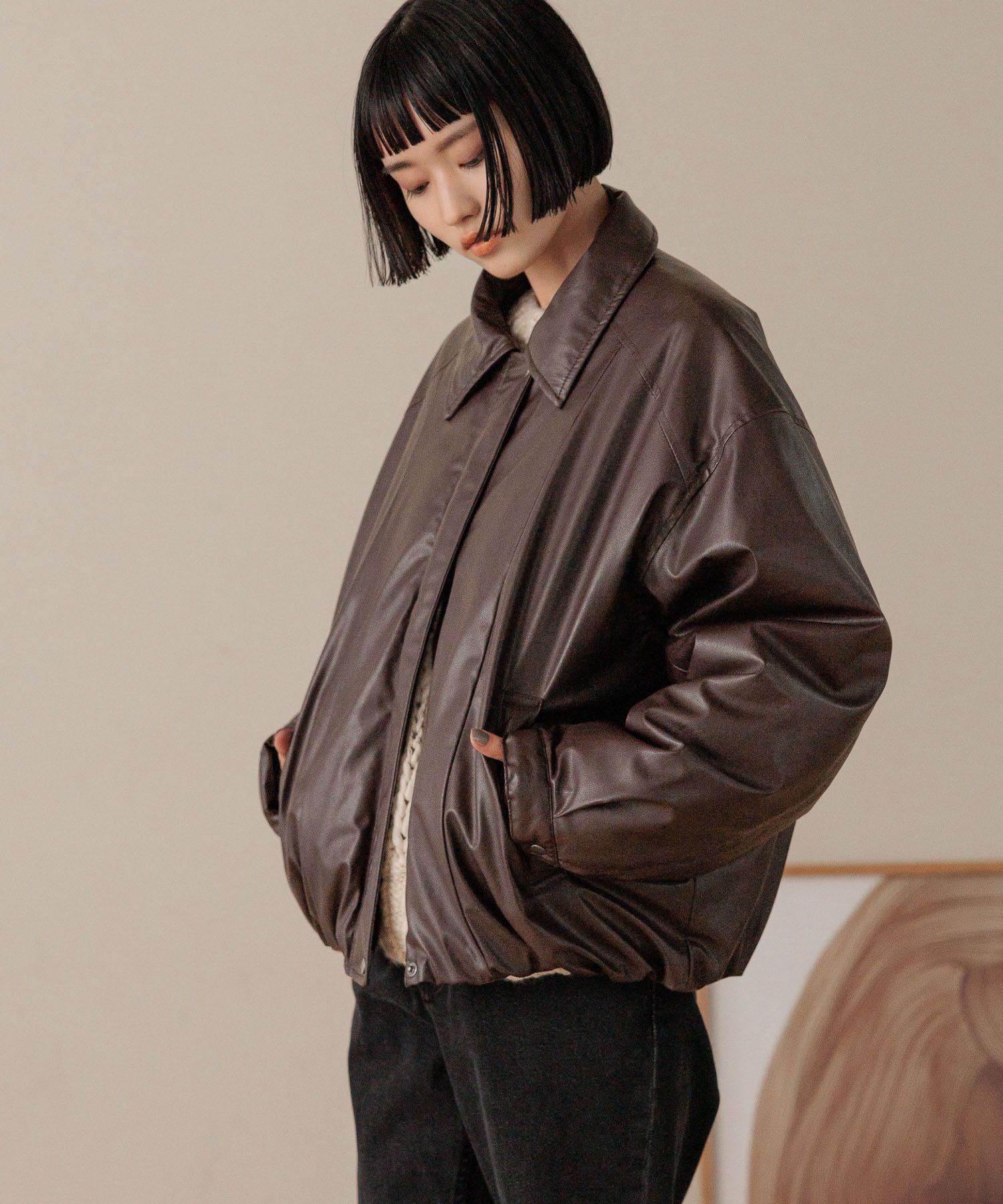 LOWRYS FARM「ナカワタレザーブルゾン」|その他|