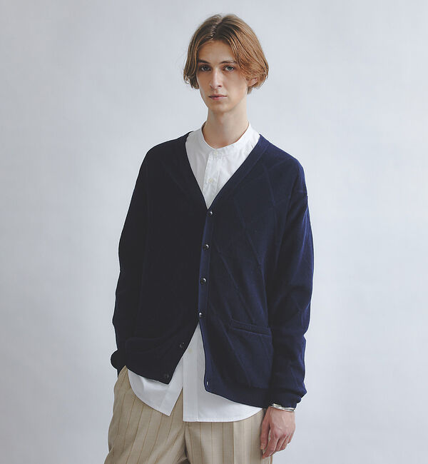 ABAHOUSE「【シャドーアーガイル】Vネック カーディガン」|カーディガン|