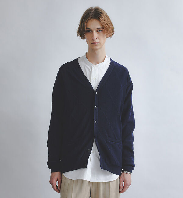 ABAHOUSE「【シャドーアーガイル】Vネック カーディガン」|カーディガン|