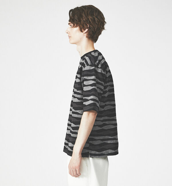 ABAHOUSE「【アンサンブル対応】ウェーブ ボーダー 半袖Tシャツ」|Tシャツ・カットソー|