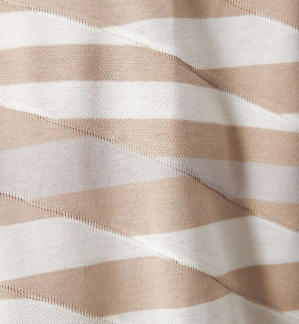 ABAHOUSE「【アンサンブル対応】ウェーブ ボーダー 半袖Tシャツ」|Tシャツ・カットソー|