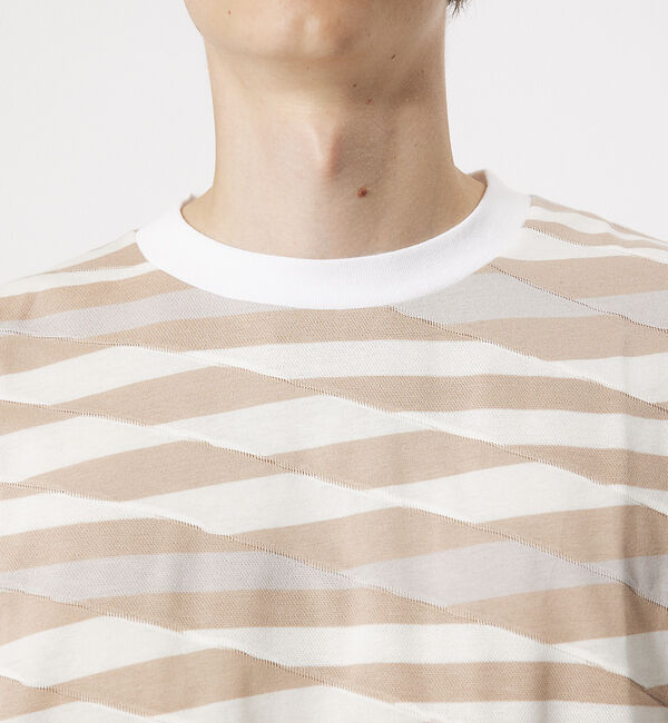 ABAHOUSE「【アンサンブル対応】ウェーブ ボーダー 半袖Tシャツ」|Tシャツ・カットソー|